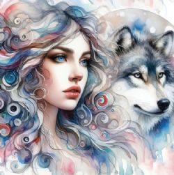 JACAROU - WOLF GIRL 50CM X 50CM - DIAMOND DOTZ